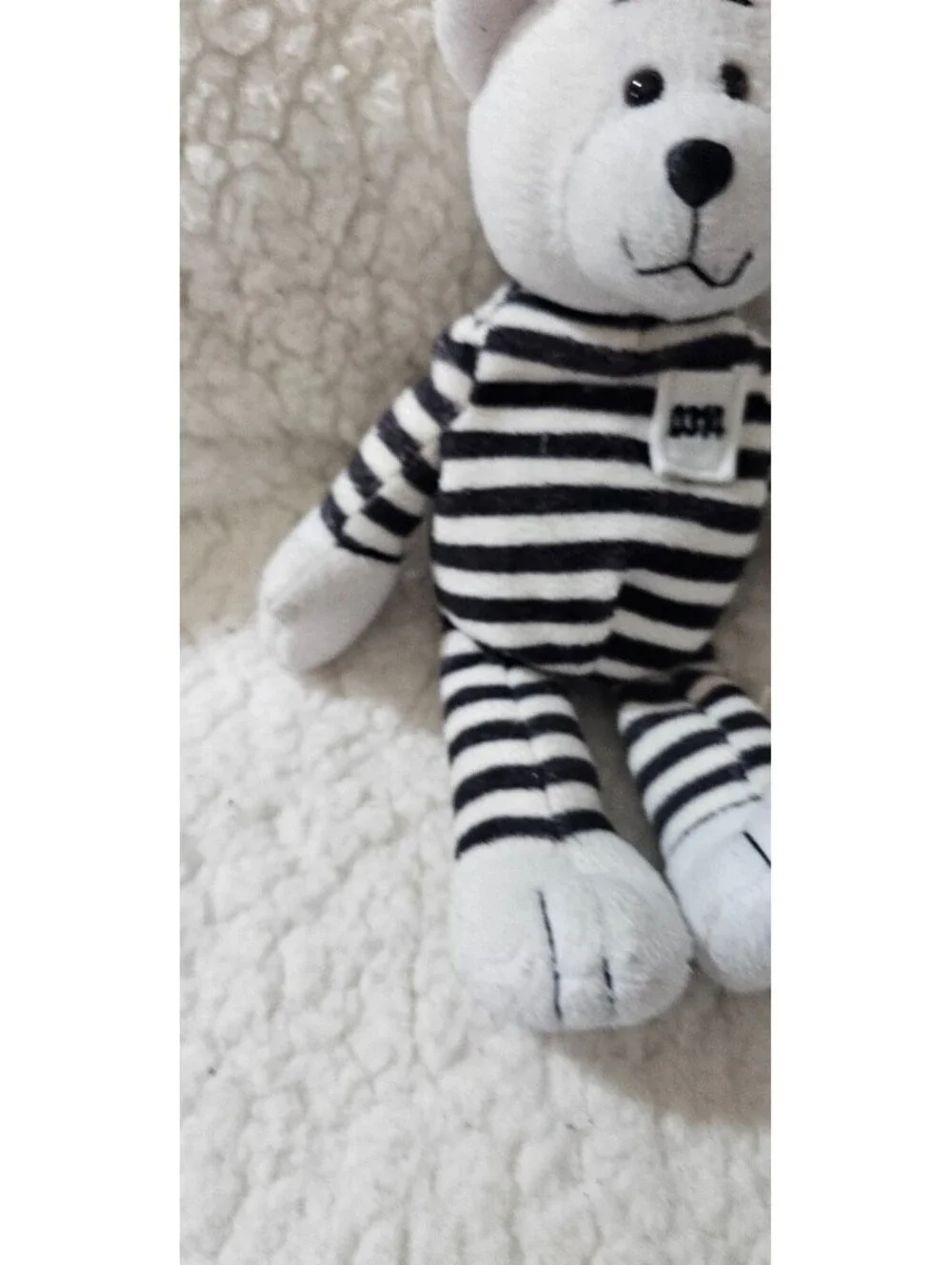 Stuffed Animal Factory Property Of Alcatraz Bear Plush Toy 0314 Bean Bag 9.5